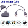 USB 2.0 to SATA 7+15 Pin Power Adapter Cable for 2.5