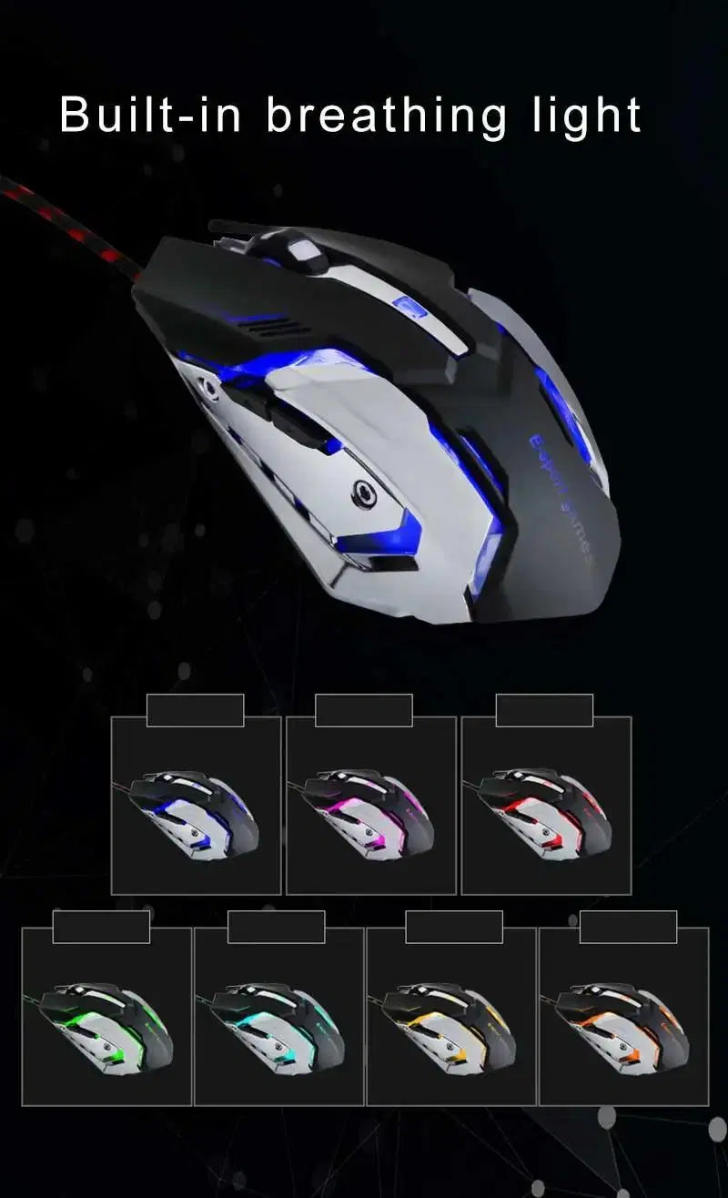 T9 Optical Gaming Mouse, RGB LED, 3200DPI, USB Wired, Ergonomic, High Precision for PC Gamers