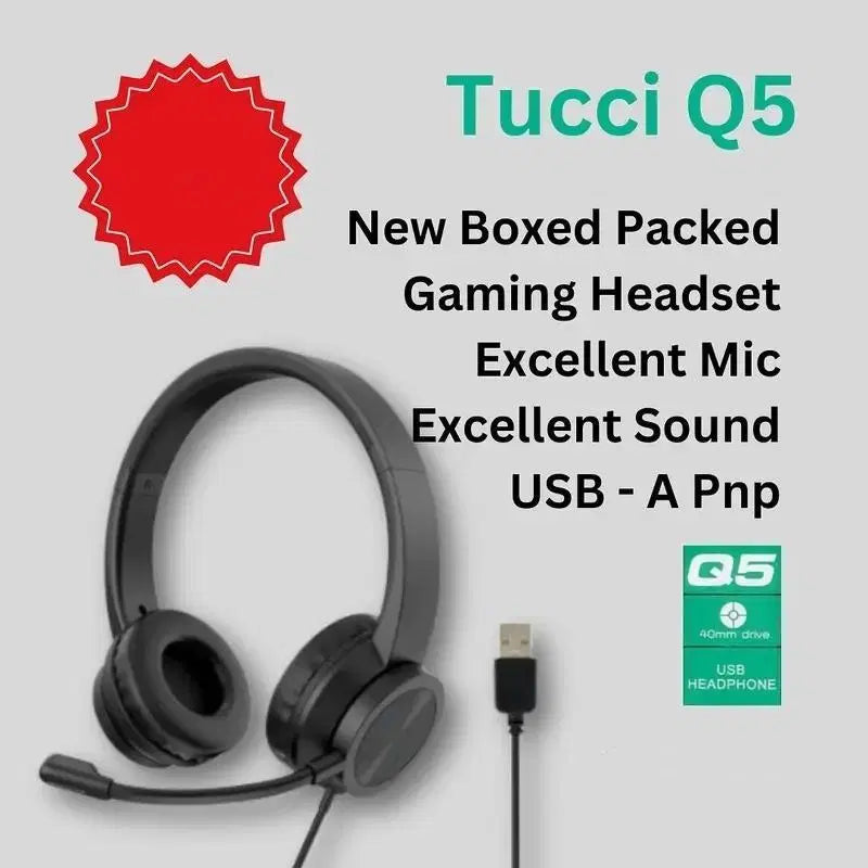 Q5 USB Wired Headphone with Microphone On-Ear Headset for PC, Laptop, Office Meetings Call Centre